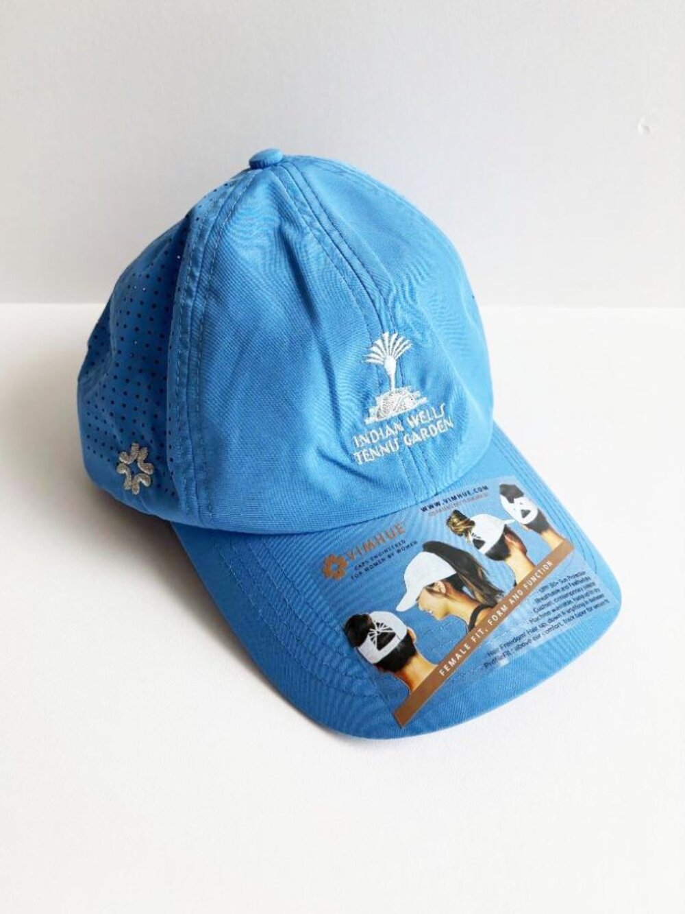 NWT Vimhue Women's "Indian Wells Tennis Garden" Logo Blue Cap